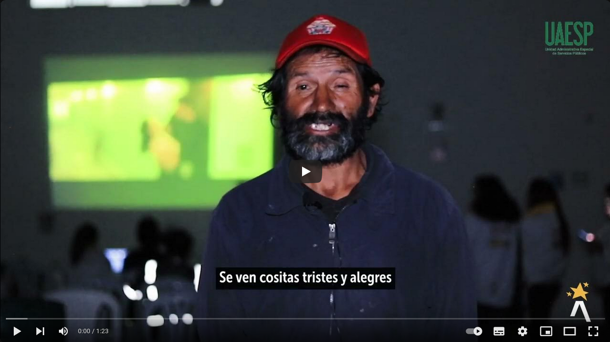 Enlace Video Siervo Rodríguez, reciclador de oficio de Bogotá nos cuenta su historia