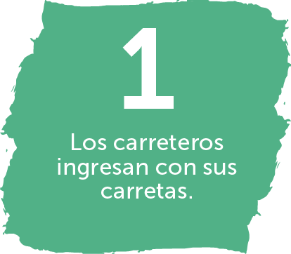 Imagen de fondo, 1. Los carreteros ingresan con sus carretas.