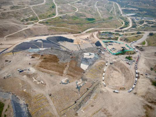 Imagen aérea del relleno sanitario.