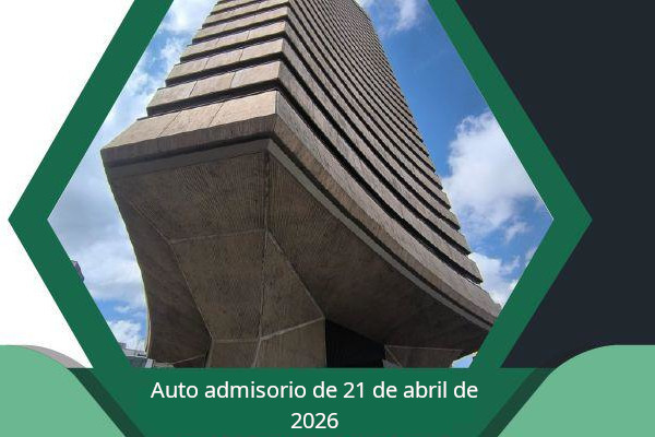 Publicación  Auto admisorio de 21 de abril de 2026