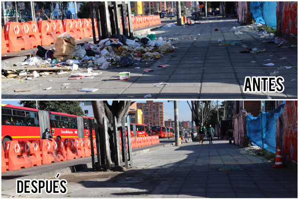 Antes y después de ser intervenido un punto crítico.