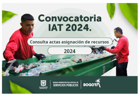 Publicación Actas de adjudicación de recursos a proyectos susceptibles a ser financiados con recursos del IAT