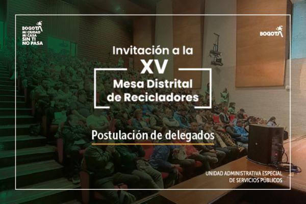 Invitación a Postular los delegados en la XV Mesa Distrital de Recicladores 