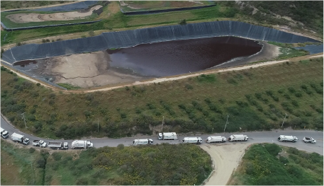 En la imagen: Zona de tratamiento de lixiviados.