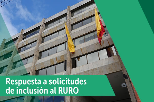  Respuesta de solicitud de inclusión al RURO 