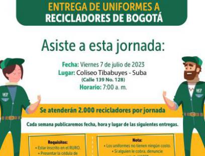 La UAESP entrega uniformes a los recicladores de Bogotá