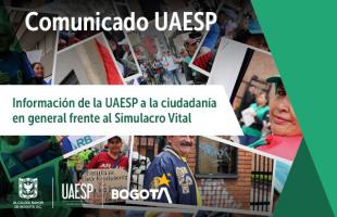 Información de la UAESP para la ciudadanía en general frente al Simulacro Vital