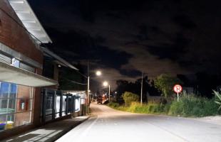 Luminarias modernizadas a tecnología led en la Vereda El Destino.