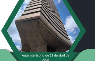 Publicación  Auto admisorio de 21 de abril de 2026