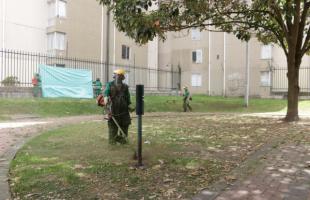 Los operarios de corte de césped deben usar equipos especiales para su protección.